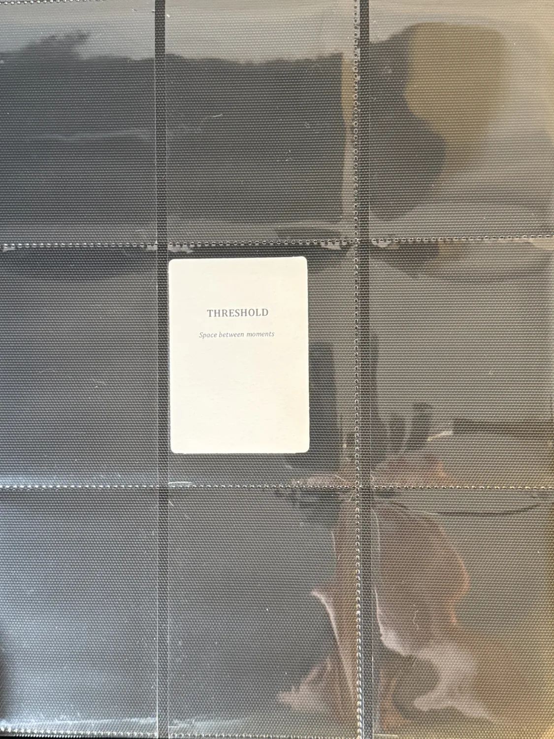 Threshold divider card reading "Space between moments"