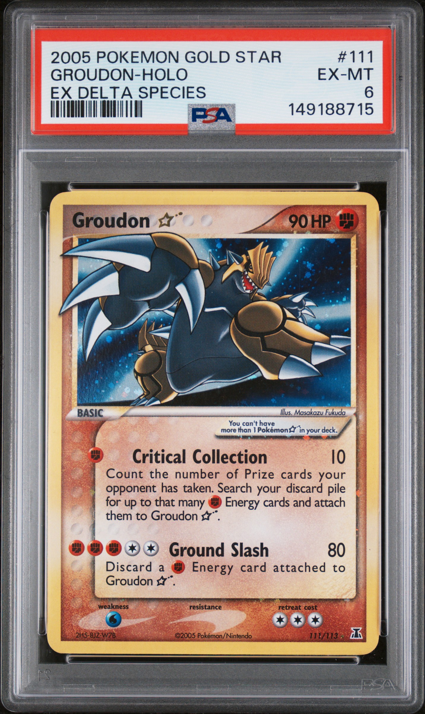 Groudon Gold Star slab
