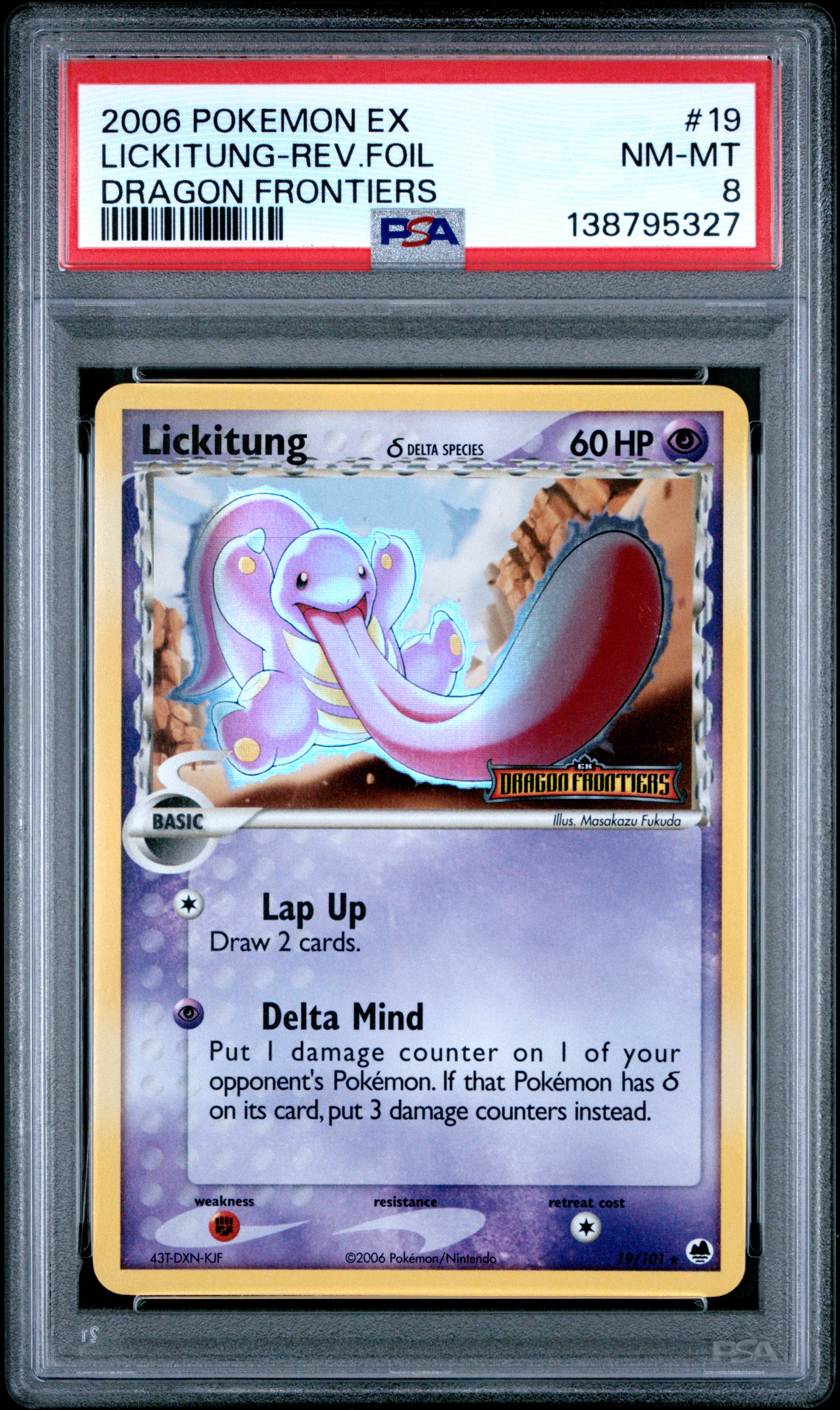 Graded Lickitung Delta Species card from EX Dragon Frontiers