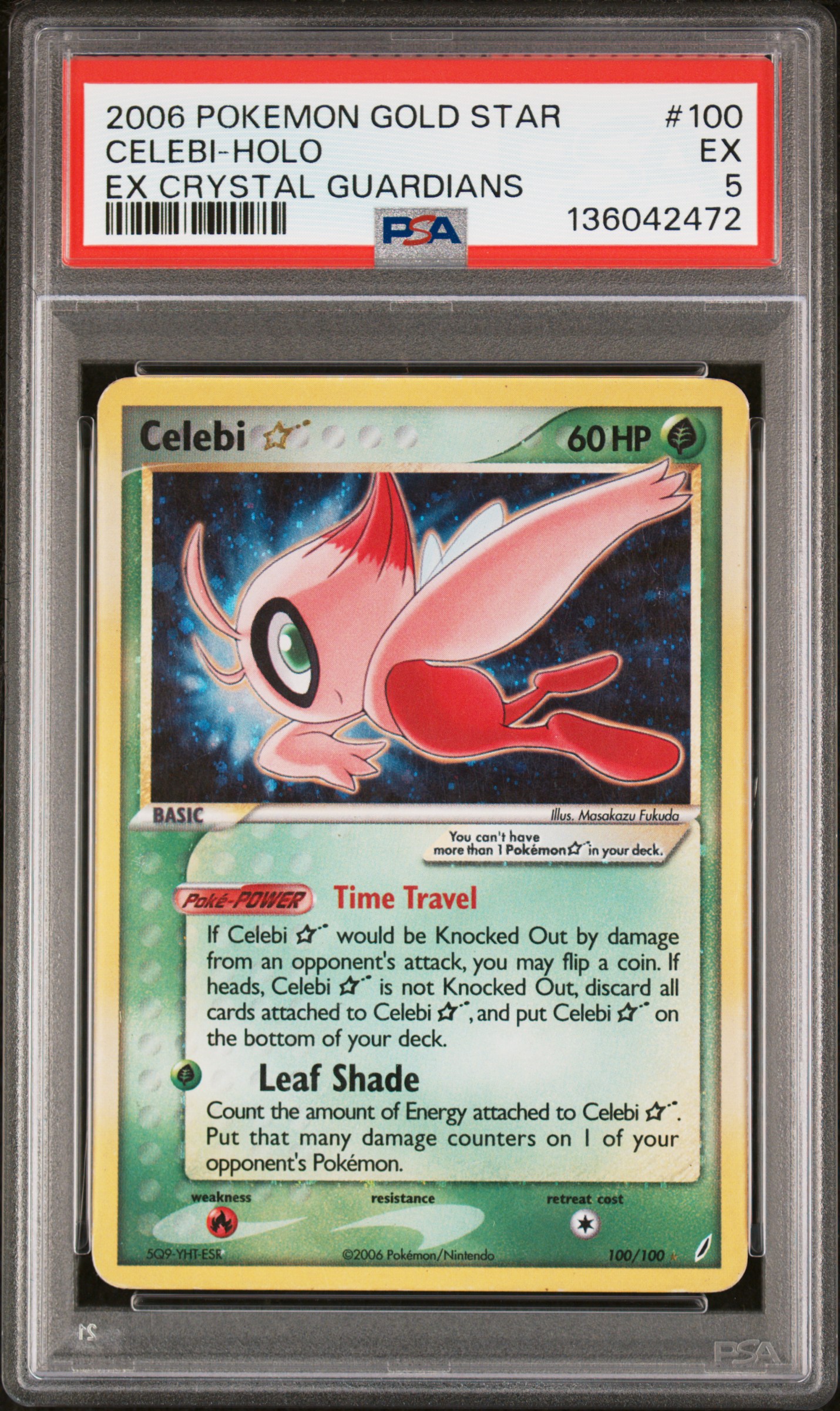 Graded Celebi Gold Star card from EX Crystal Guardians